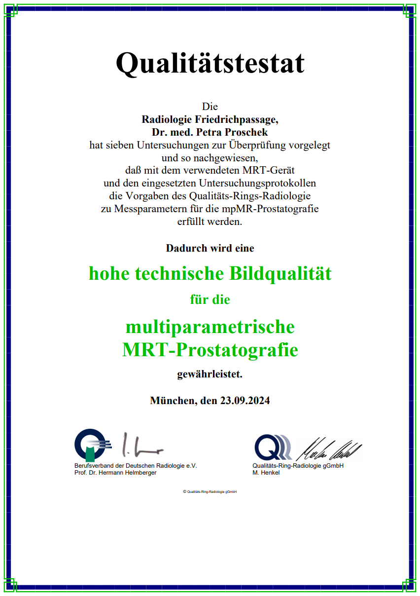 Testat MR-Prostatografie